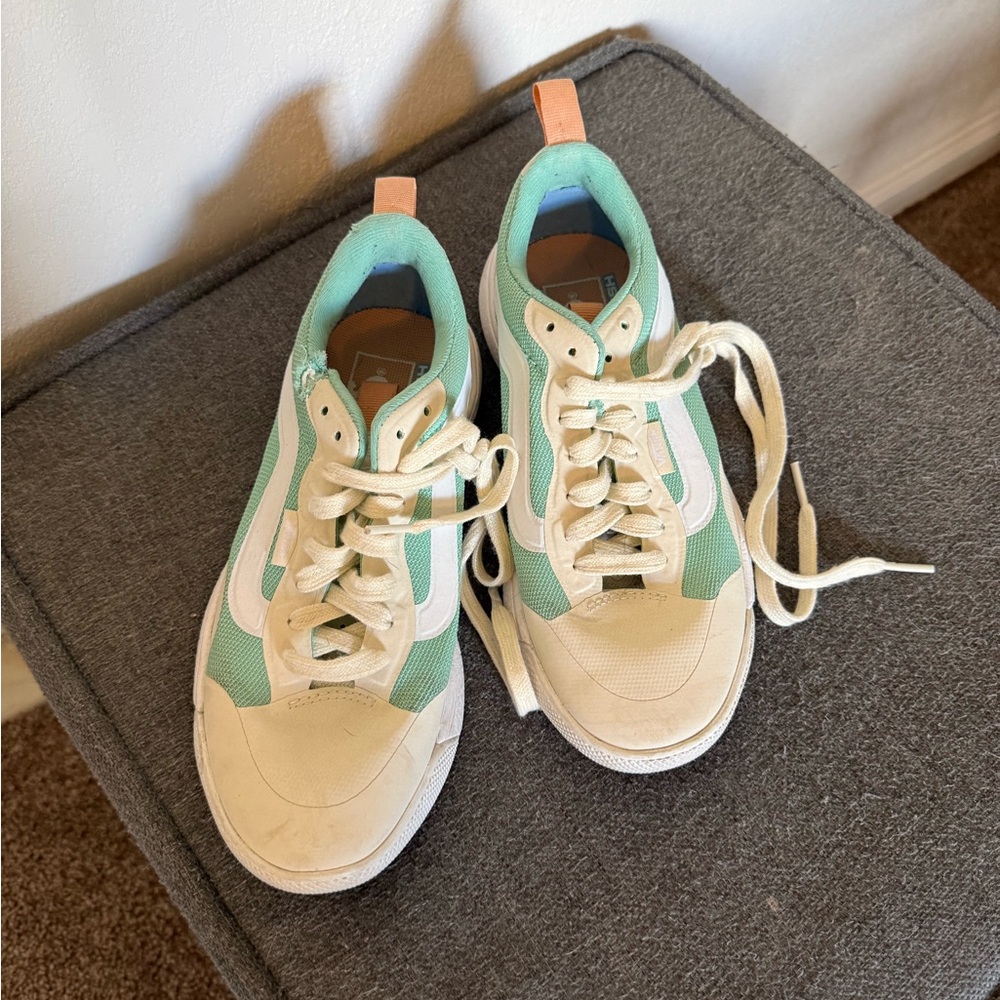 Vans Mint Green and Cream Athletic Shoes